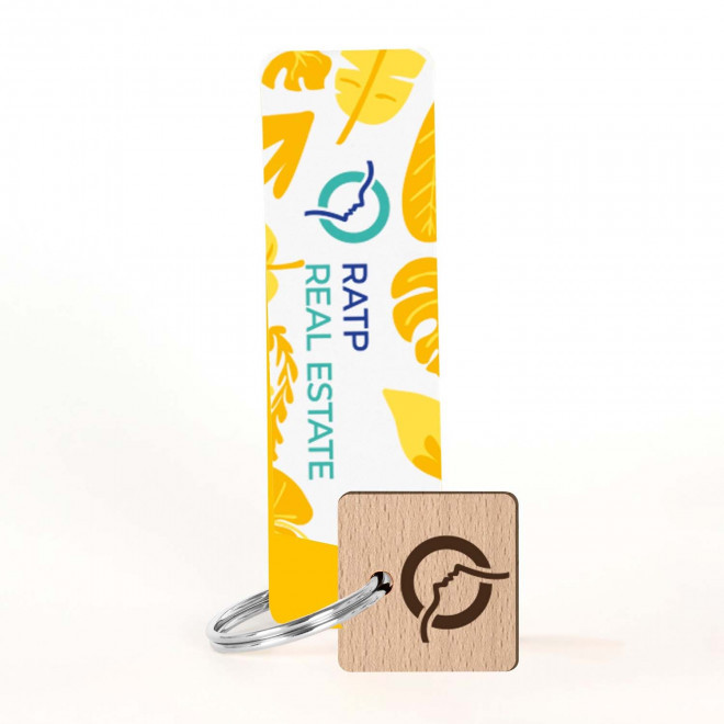 PORTE CLES ENGAGE EN BOIS PERSONNALISABLE 'SESAME'
