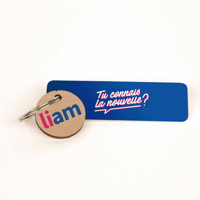 PORTE CLES ENGAGE EN BOIS PERSONNALISABLE 'SESAME'