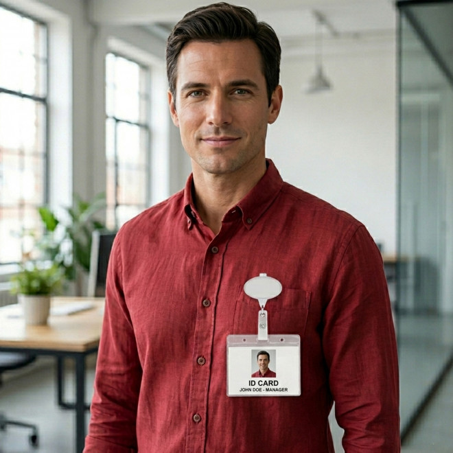 PORTE BADGE DEROULEUR PERSONNALISE 'DISTUBI OVALE'