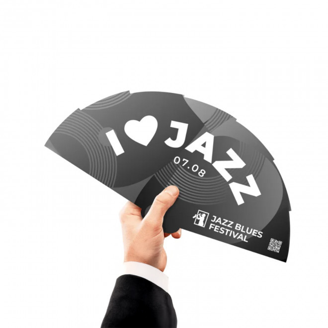 EVENTAIL EN PAPIER PERSONNALISABLE 'TAMO DEMI CERCLE'