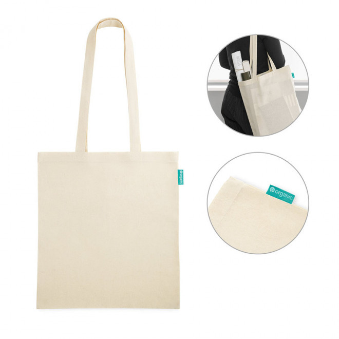 TOTE BAG ANSES LONGUES NATUREL 'MARIETA BIO' 100 À 300 GR/M²