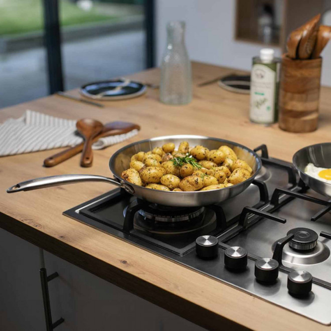 POÊLE ACIER INOX 8 CM LIVOO®