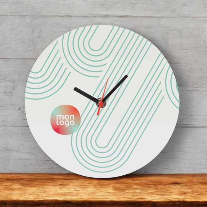 HORLOGE MURALE PUBLICITAIRE EN BOIS 'TIMY'