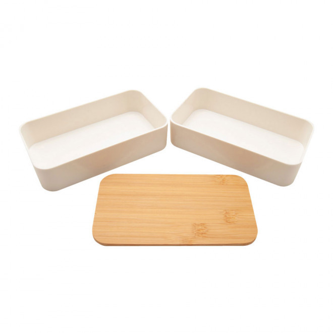 LUNCH BOX PERSONNALISABLE AVEC COUVERCLE EN BAMBOU 'FOOD'