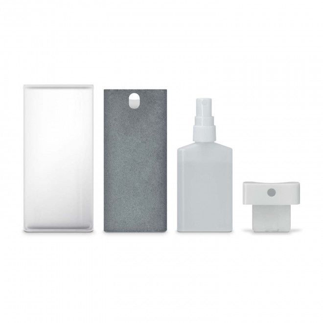 SPRAY NETTOYANT POUR ECRAN AVEC SUPPORT DE TELEPHONE PERSONNALISABLE 'CLEANTEL'