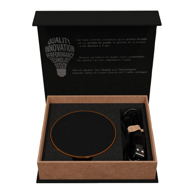 CHARGEUR À INDUCTION PUBLICITAIRE 10W ANTIBACTÉRIEN SCX® AVEC LOGO LUMINEUX 'HAMES'