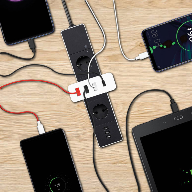 CHARGEUR SECTEUR PUBLICITAIRE 4 PORTS USB 5A AKASHI® 'DULO'