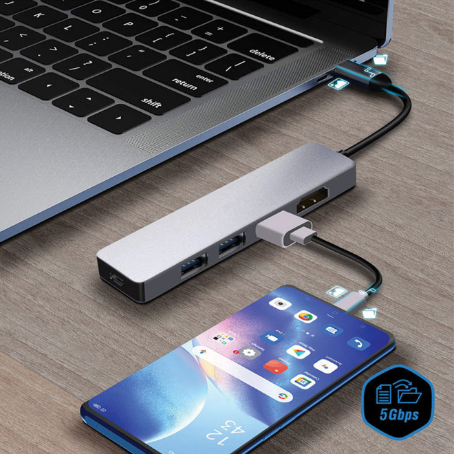 HUB 5 EN 1 PERSONNALISABLE AKASHI® 'CROSBI'