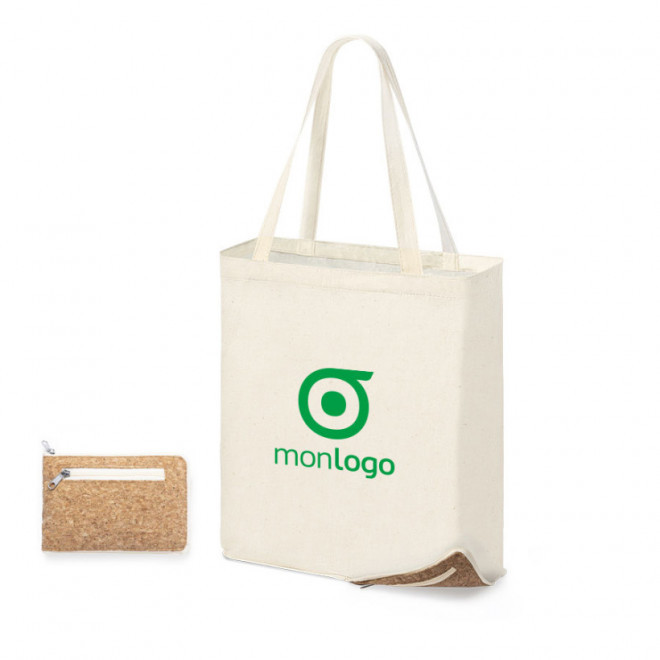 SAC SHOPPING PLIABLE PERSONNALISABLE EN COTON ET LIEGE 'NAIROBI'