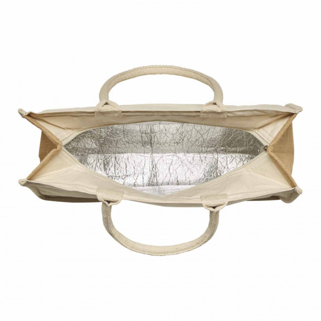 SAC ISOTHERME PERSONNALISABLE EN COTON ET JUTE 'RIVIERA'