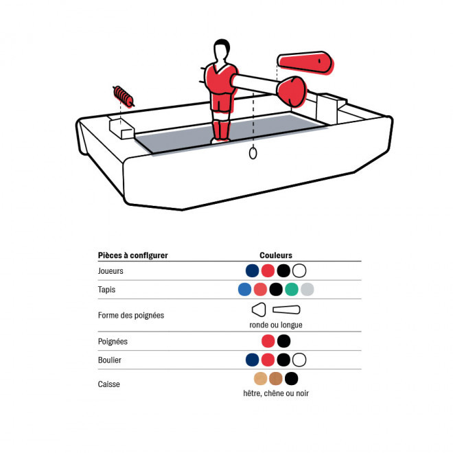 BABY FOOT PERSONNALISÉ EN BOIS STELLA 'CLUB'