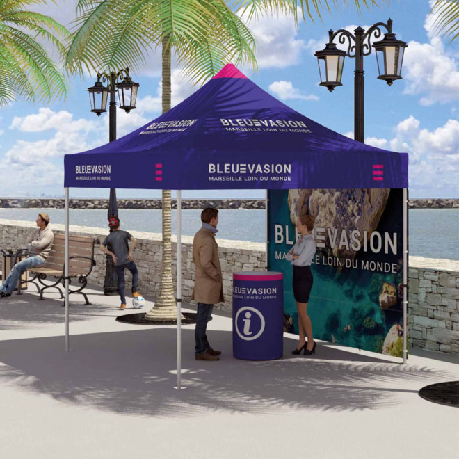 BARNUM PLIANT/TENTE DE RECEPTION PERSONNALISABLE 3X3M 'TELTA'