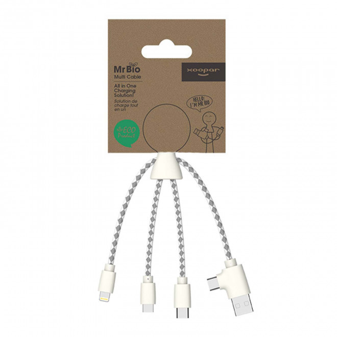 EXPRESS 72H   CÂBLE DE CHARGE BIODÉGRADABLE PUBLICITAIRE XOOPAR® 'MR BIO' 