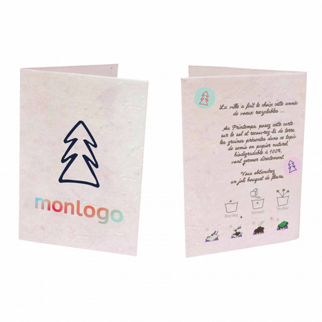 CARTE DE CORRESPONDANCE PERSONNALISÉE BIODÉGRADABLE À PLANTER 'DOURU'