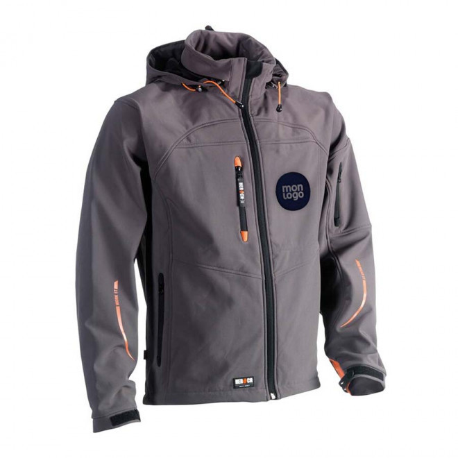 VESTE PERSONNALISABLE SOFTSHELL À CAPUCHE HEROCK® 'SEAN'