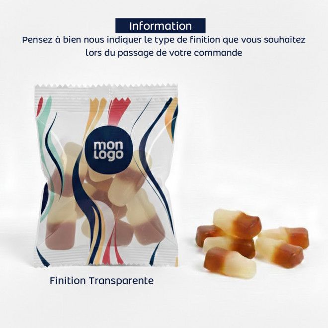 LOT DE 100 SACHETS COLAS PERSONNALISES 'HARIBO®' 