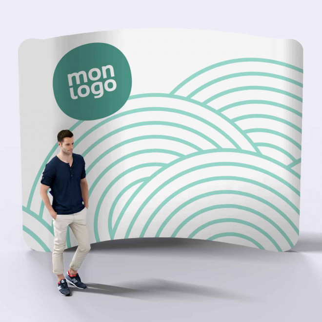 PHOTOCALL INCURVÉ 'WAVY EXPO' 3,1M