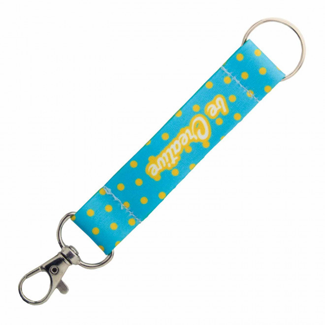 PORTE CLE PERSONNALISABLE RUBAN 'PALOMA RPET ANNEAU'