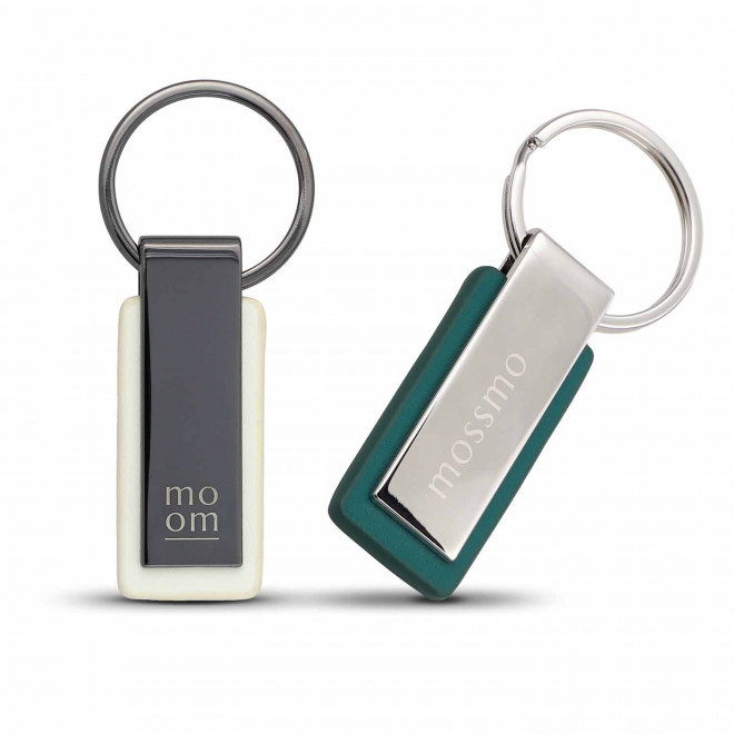 PORTE CLE PERSONNALISABLE EN PU ET ZAMAC 'COLTY'