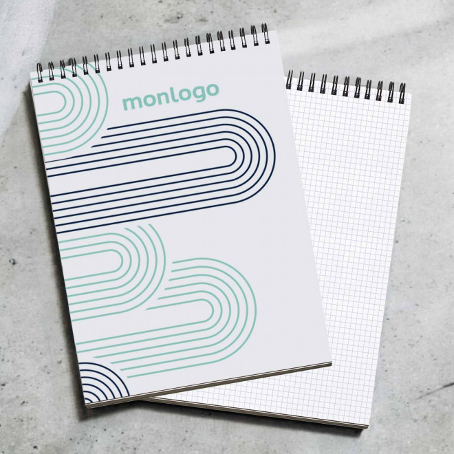 BLOC NOTES SPIRALE A4 PERSONNALISABLE 'LOKISPI' 100 PAGES