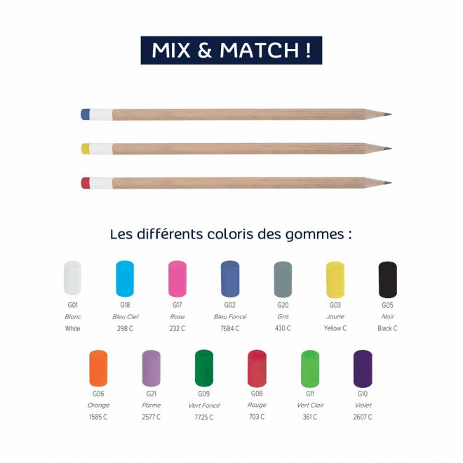 CRAYON PAPIER GOMME PERSONNALISABLE 'ANKA'