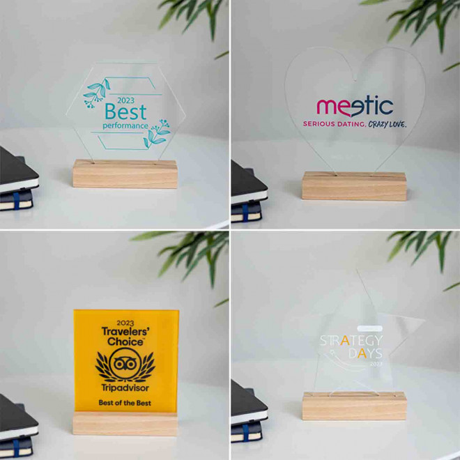 TROPHEE PERSONNALISABLE EN ACRYLIQUE LUMINEUX 'UKITA'