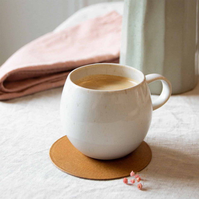 SOUS VERRES PERSONNALISABLE MIF EN CUIR RECYCLE 'COLETTE'