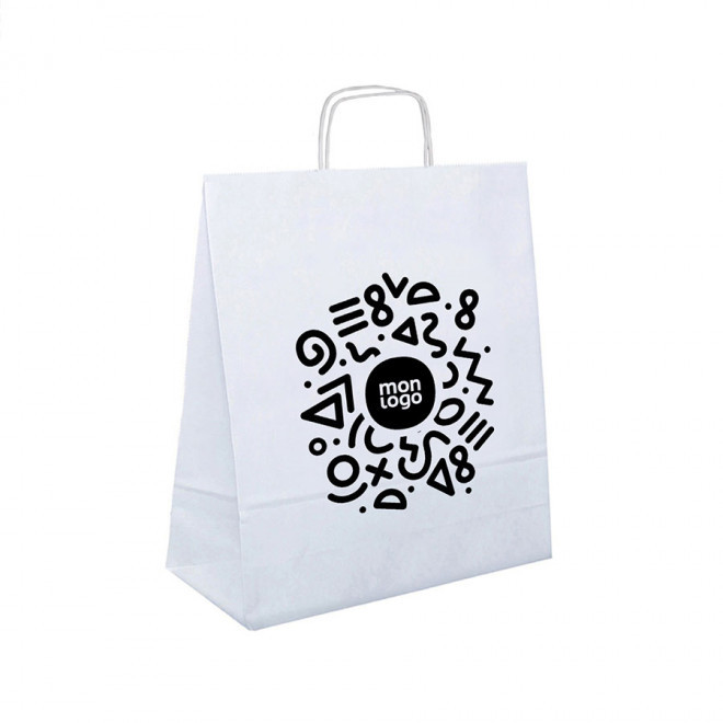 SAC ANSES TORSADEES PUBLICITAIRE 18X8X21 BLANC 'TORSI'