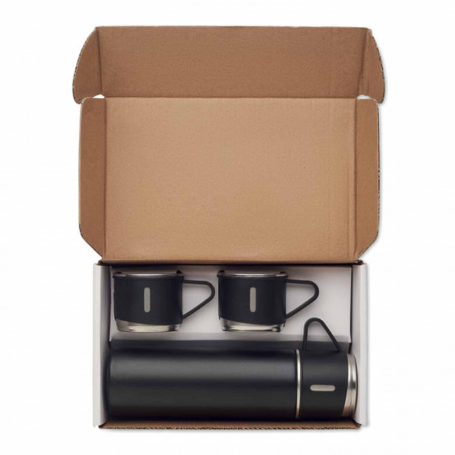 BOUTEILLE ISOTHERME PERSONNALISABLE 2 GOBELETS 'COFETIME'