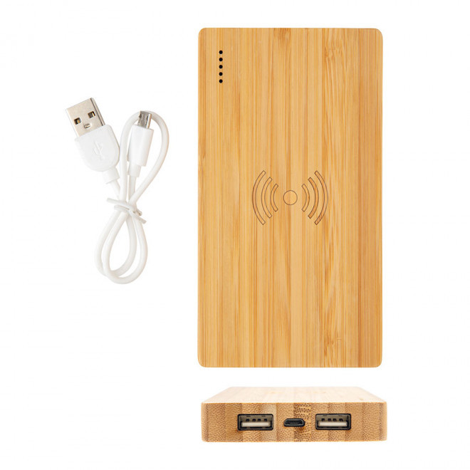 BATTERIE À PERSONNALISER EN BAMBOU À INDUCTION 5W 'BLUVY'