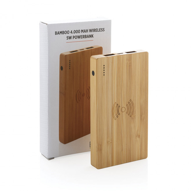 BATTERIE À PERSONNALISER EN BAMBOU À INDUCTION 5W 'BLUVY'