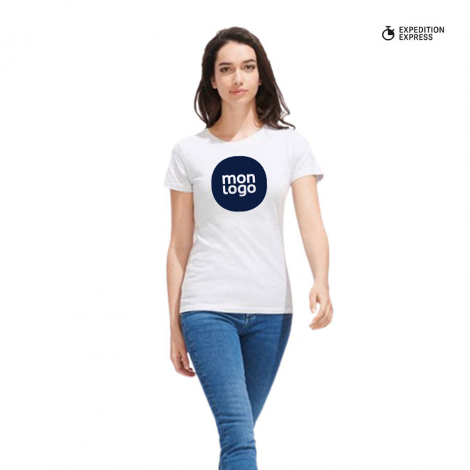 TEE SHIRT PUBLICITAIRE FEMME BLANC 'REGENT'   EXPÉDITION EXPRESS 72H
