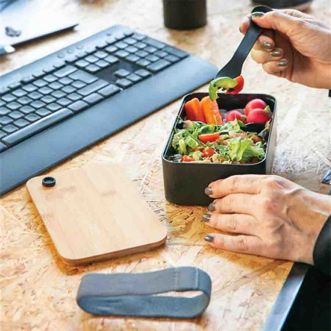 LUNCH BOX PUBLICITAIRE 'CURVIE PP RECYCLE BAMBOU'