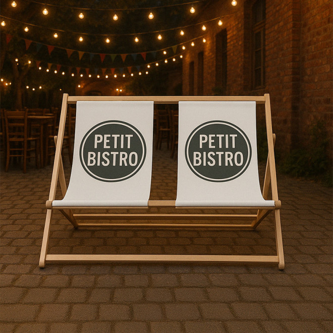 CHILIENNE PUBLICITAIRE AVEC DOUBLE TOILE 'DOBLO'