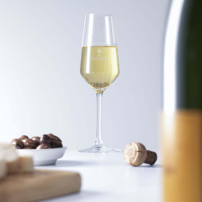 VERRE À CHAMPAGNE PUBLICITAIRE 'CHAMPY' 