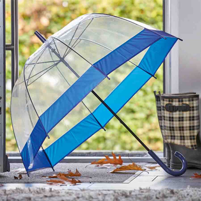 PARAPLUIE PUBLICITAIRE TRANSPARENT À CANNE 'LENCA' 