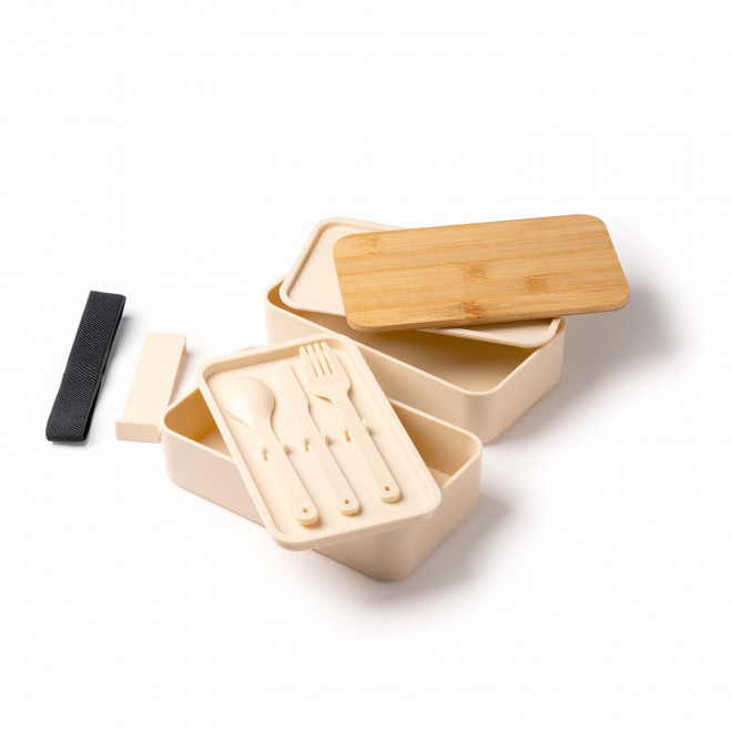 LUNCH BOX PUBLICITAIRE COUVERCLE BAMBOU 'BUCATI DOUBLE'