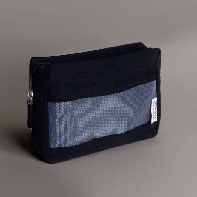 TROUSSE DE TOILETTE PERSONNALISABLE TOILE RECYCLE 'DANIA'