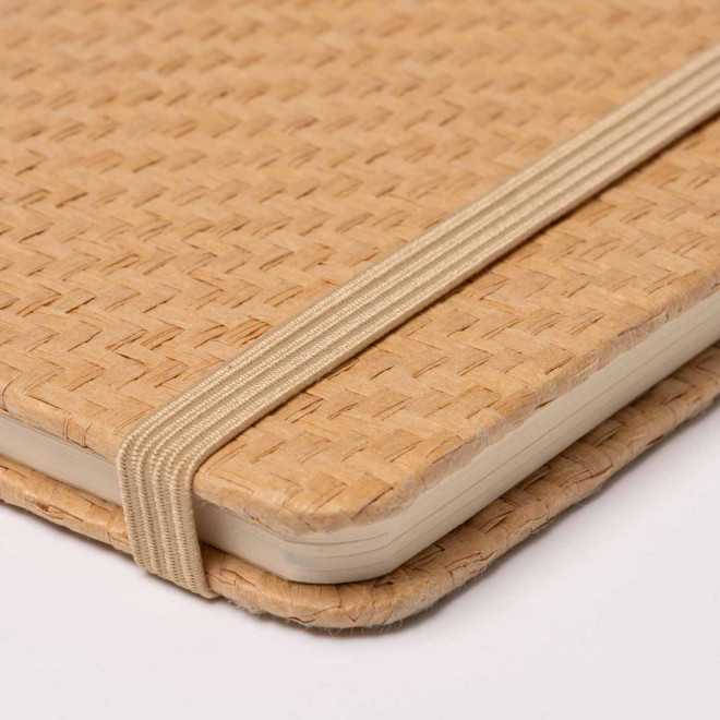 CARNET A5 PERSONNALISE EN PAILLE NATURELLE 'BOLGI' 