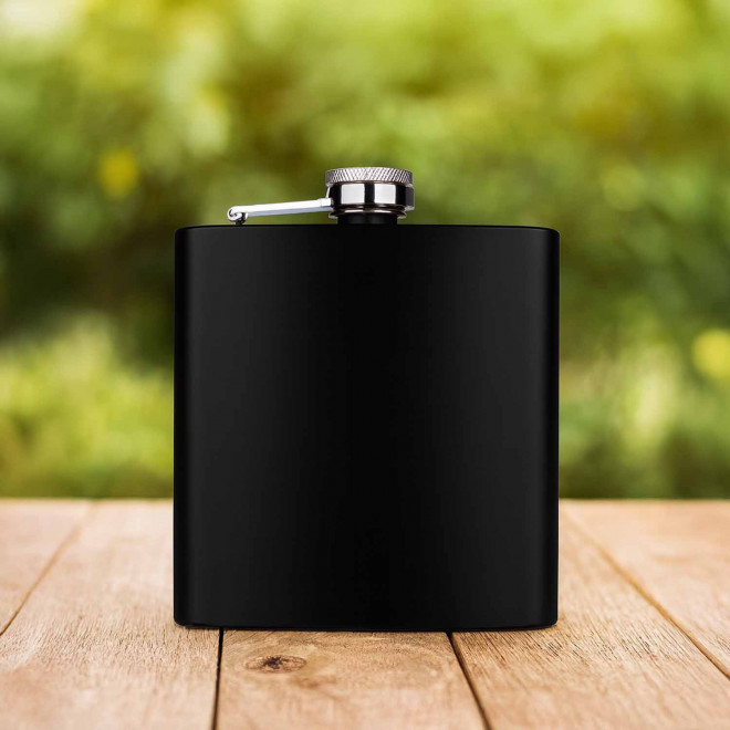 FLASQUE ACIER PERSONNALISEE 'GUDYS DARK 169.8 ML'