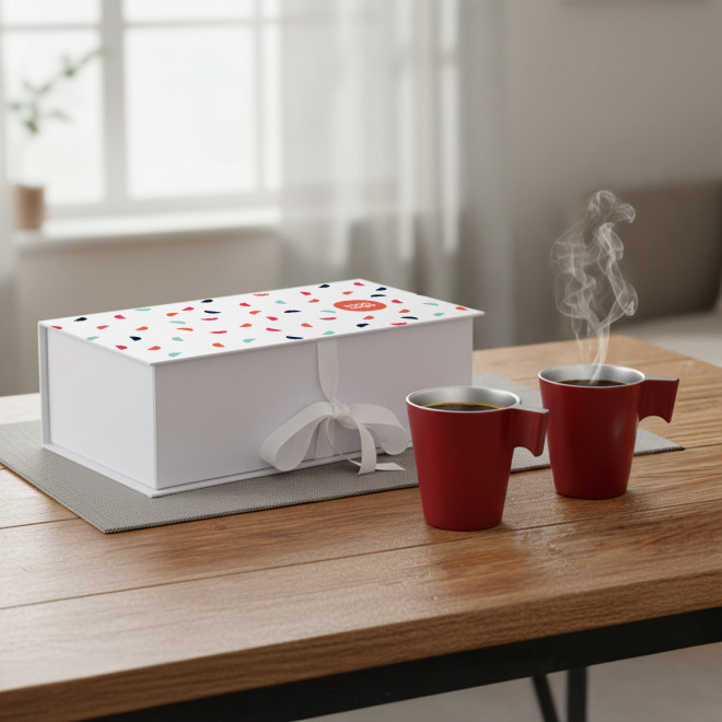 COFFRET 2 MUGS EN VERRE MIF 220ML PERSONNALISABLE 'FLASHY'