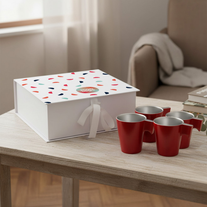 COFFRET 4 MUGS EN VERRE MIF 220ML PERSONNALISABLE 'FLASHY'