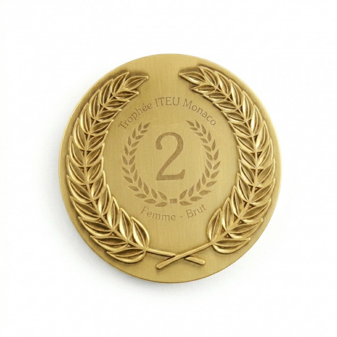 MEDAILLE COURONNE EN ZAMAC PERSONNALISEE 'LAURIER'