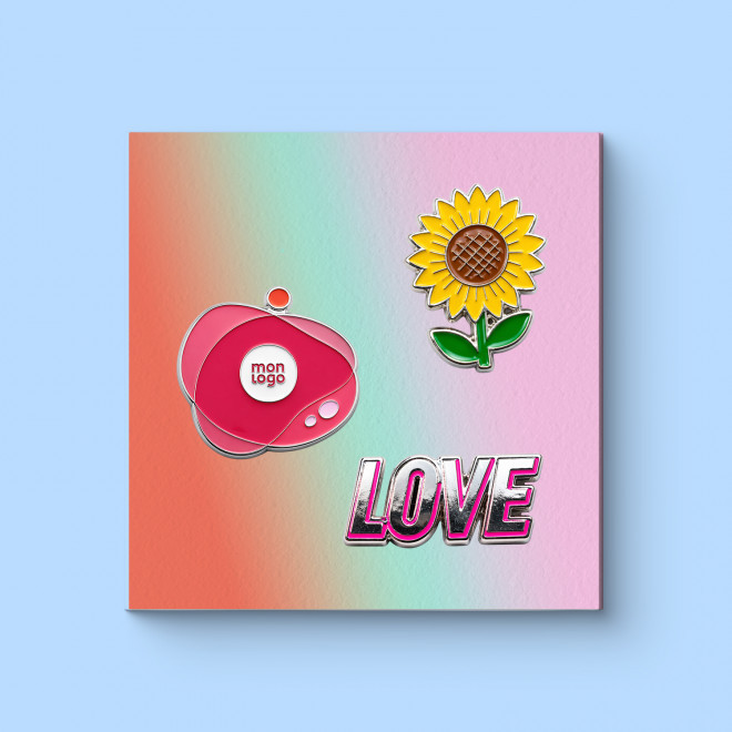 PLANCHE DE DE 3 PINS EMAILLE PERSONNALISEE 'CREAPINS'