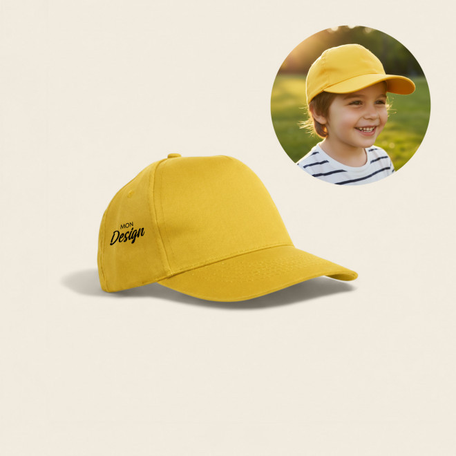 CASQUETTE PERSONNALISBALE ENFANT 5 PANS 'BASICA POLYESTER'