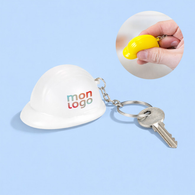 PORTE CLES PERSONNALISABLE ANTI STRESS CASQUE 'KASKI'