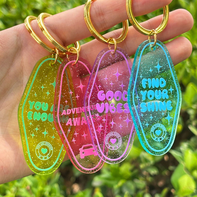 PORTE CLE MOTEL PERSONALISE 'SYDNEY PAILLETTE'