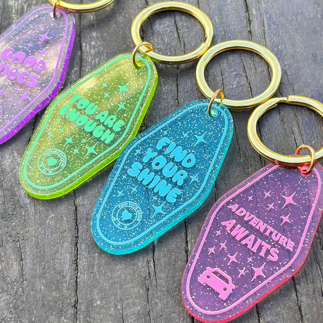 PORTE CLE MOTEL PERSONALISE 'SYDNEY PAILLETTE'