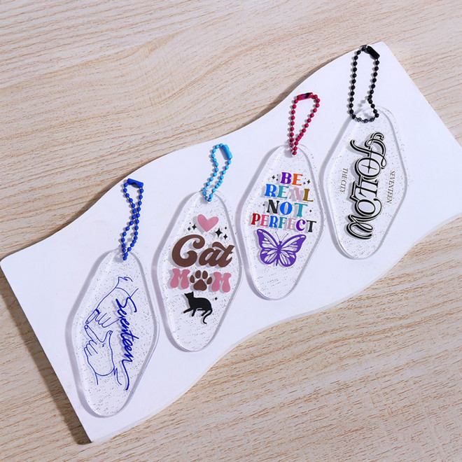 PORTE CLE PUBLICITAIRE MOTEL ACRYLIQUE 'SYDNEY CLEAR'