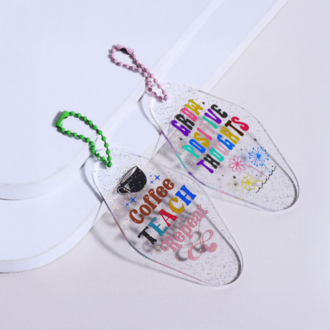 PORTE CLE PUBLICITAIRE MOTEL ACRYLIQUE 'SYDNEY CLEAR'